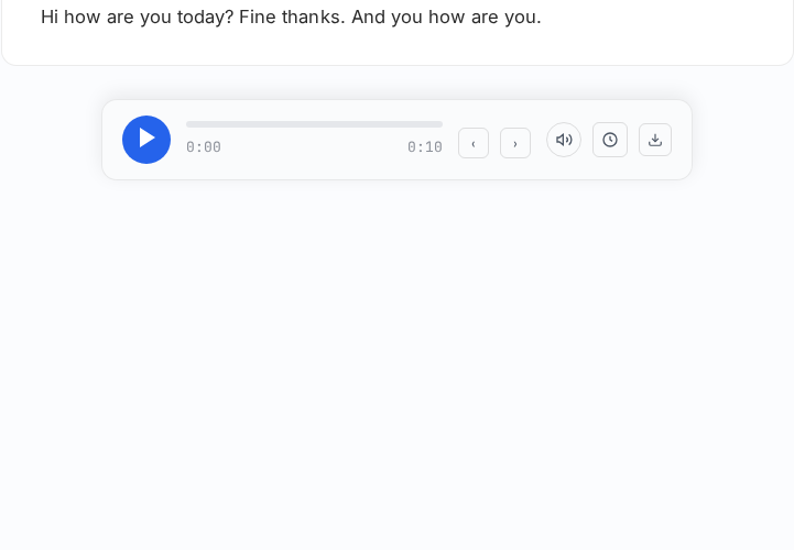 Transcript full view with inline player controls